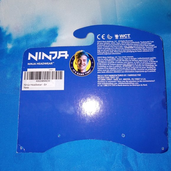 Blue Hair Ninja Gamer Headband Wig Hat – Richard Tyler Blevins Headwear HTF NEW - Picture 5 of 5